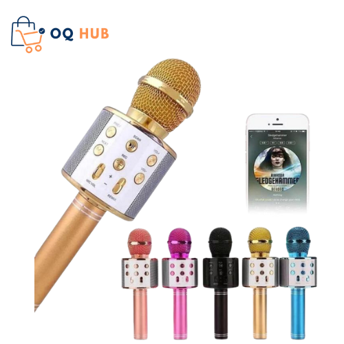 WS-858 Bluetooth Portable Karaoke Mic Speaker